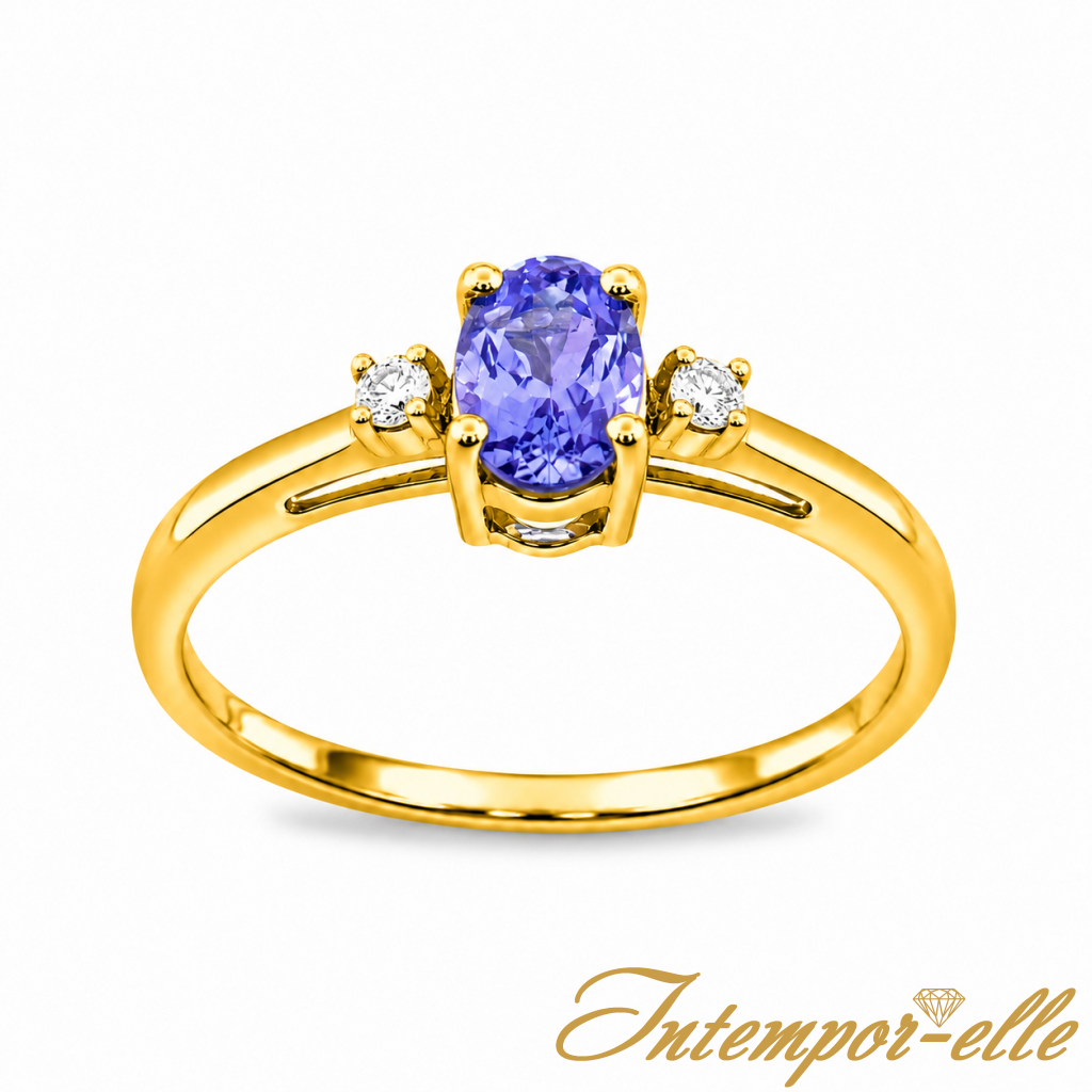 BA OR 18CT TANZANITE OVALE + DT0.03 CT 