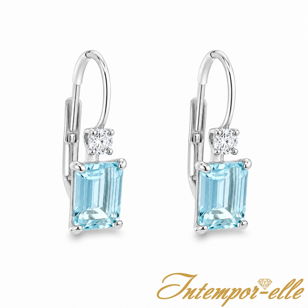 DORMEUSE OR 18 CT TOPAZE 8X6 + OXZ 
