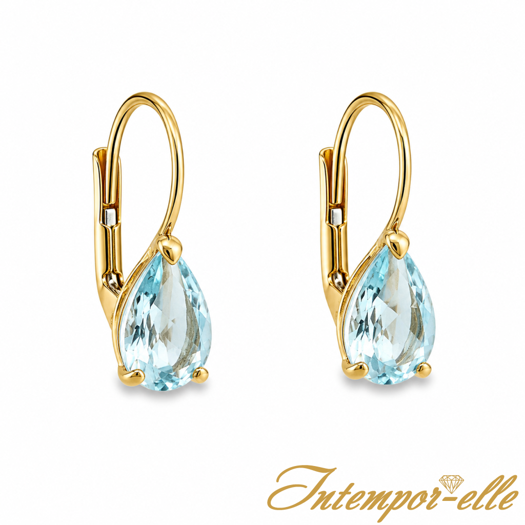 DORMEUSE OR 18 CT TOPAZE GOUTE 